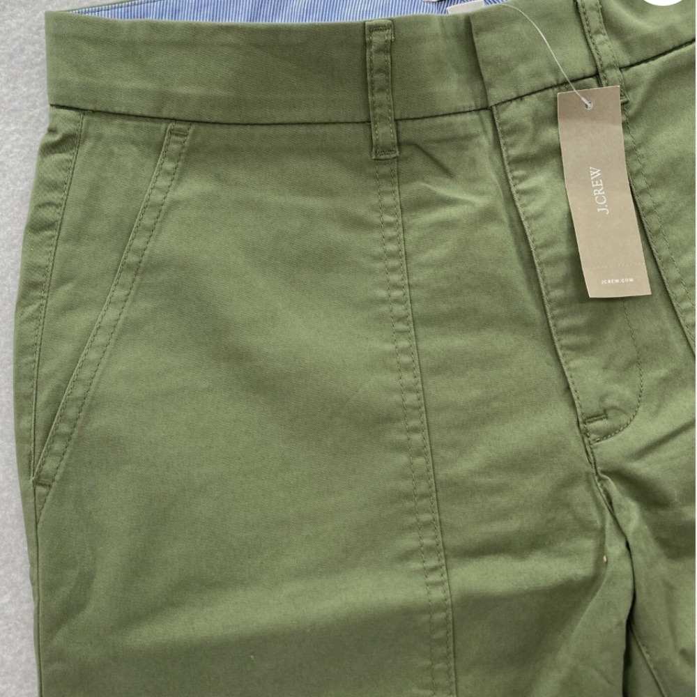 J.Crew Patch Pocket Slim Boyfriend Chino Pants Women's 24 Green Lightweight NWT